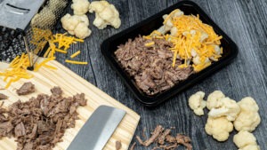 Chopped Beef Brisket & Cheesy Cauliflower