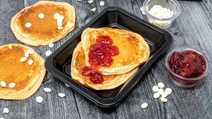 White Chocolate Strawberry Protein Pancakes